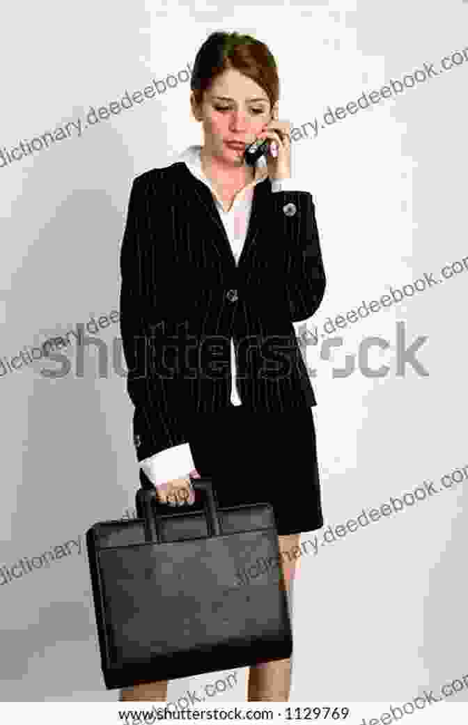 A Young Woman In Business Attire, Holding A Briefcase And Using A Laptop. Clarissa Harlowe Vol 2 : The History Of A Young Lady