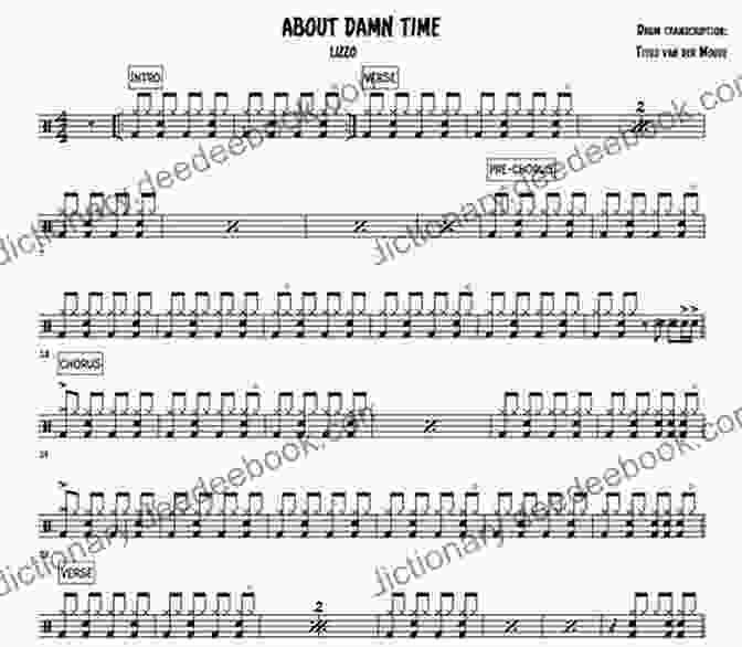 About Damn Time By Lizzo Drum Sheet Music The Hottest Billboard Pop Song Drum Sheet Music From 2024 To 2024 Vol 1