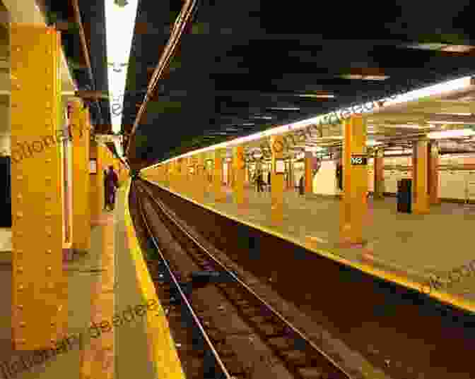 Landon Standing On A Subway Platform In New York City, Looking Up At The Train Landon Rides The Subway Diana Perez