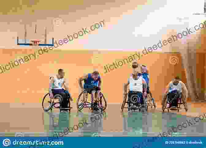 Nikki Meyer Playing Wheelchair Basketball, Surrounded By Opposing Players Game For Anything Nikki Meyer