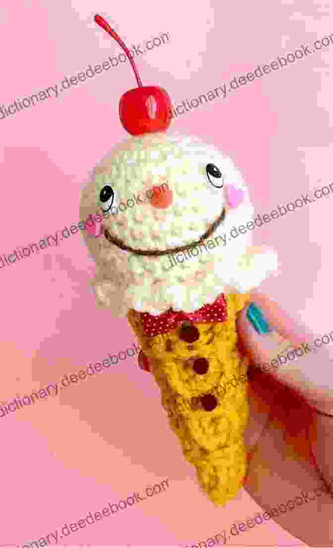 Twinkie Chan's Crocheted Ice Cream Cone With A Scoop Of Chocolate Ice Cream And Whipped Cream Twinkie Chan S Crochet Goodies For Fashion Foodies: 20 Yummy Treats To Wear